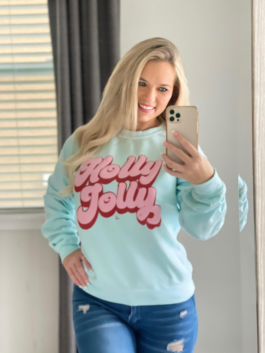 Holly Jolly Puff Graphic Sweatshirt