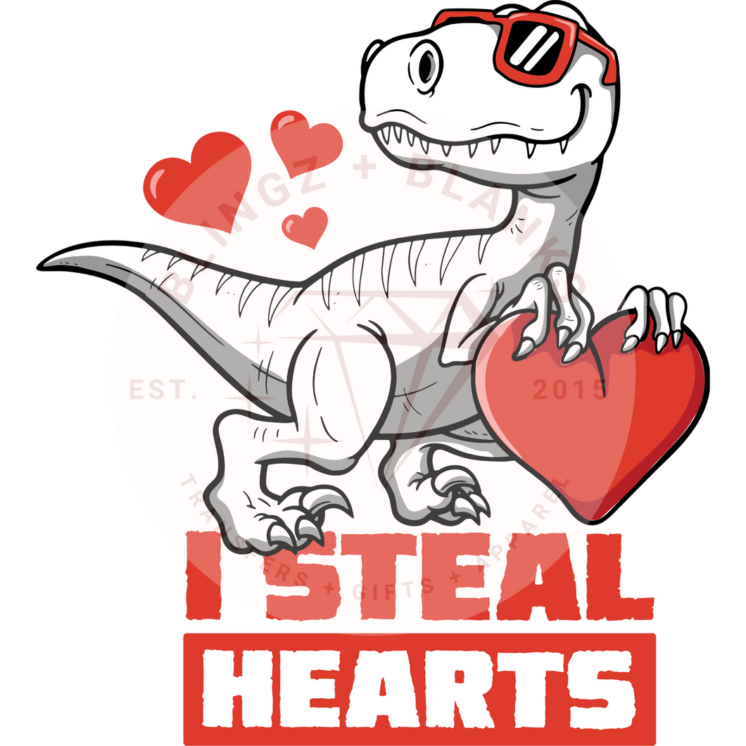 Dino Steal Hearts DTF Transfer