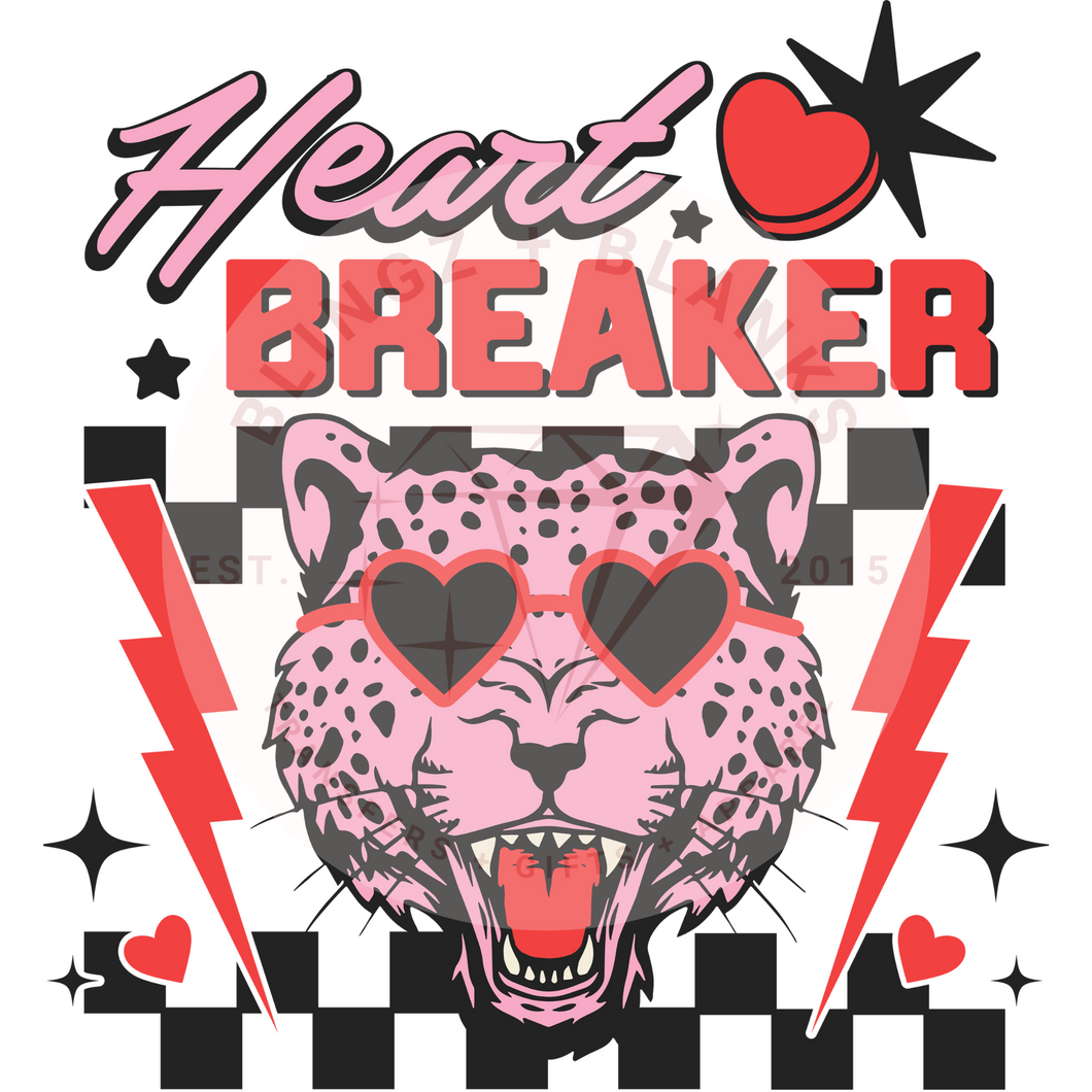 Heart Breaker Pink DTF Transfer