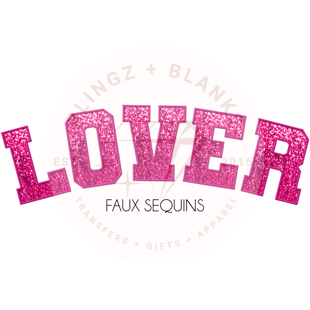 Lover Faux Sequin DTF Transfer