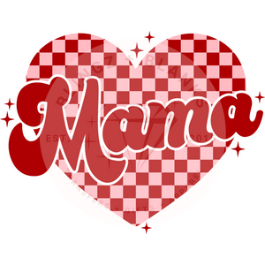 Mama Checker Heart DTF Transfer