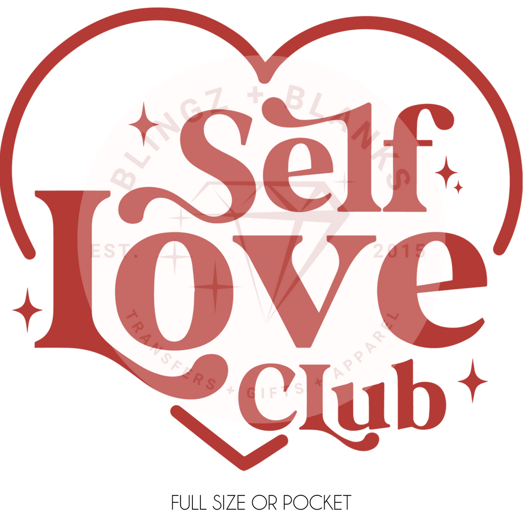 Self Love Club Heart DTF Transfer