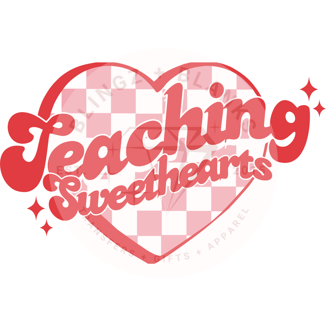 Teaching Sweethearts Checker DTF Transfer