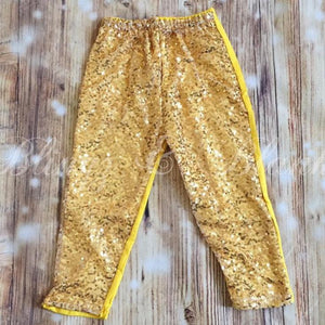 Yellow Sequin Pants_Blingz & Blanks Wholesale 