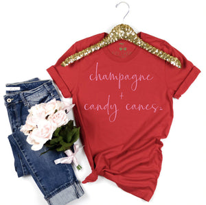 Champagne & Candy Canes Graphic Tee