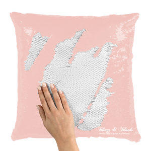 Blush/White Reversible Sequin Pillow_Blingz & Blanks Wholesale 