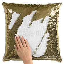 Gold/White Reversible Sequin Pillow_Blingz & Blanks Wholesale 