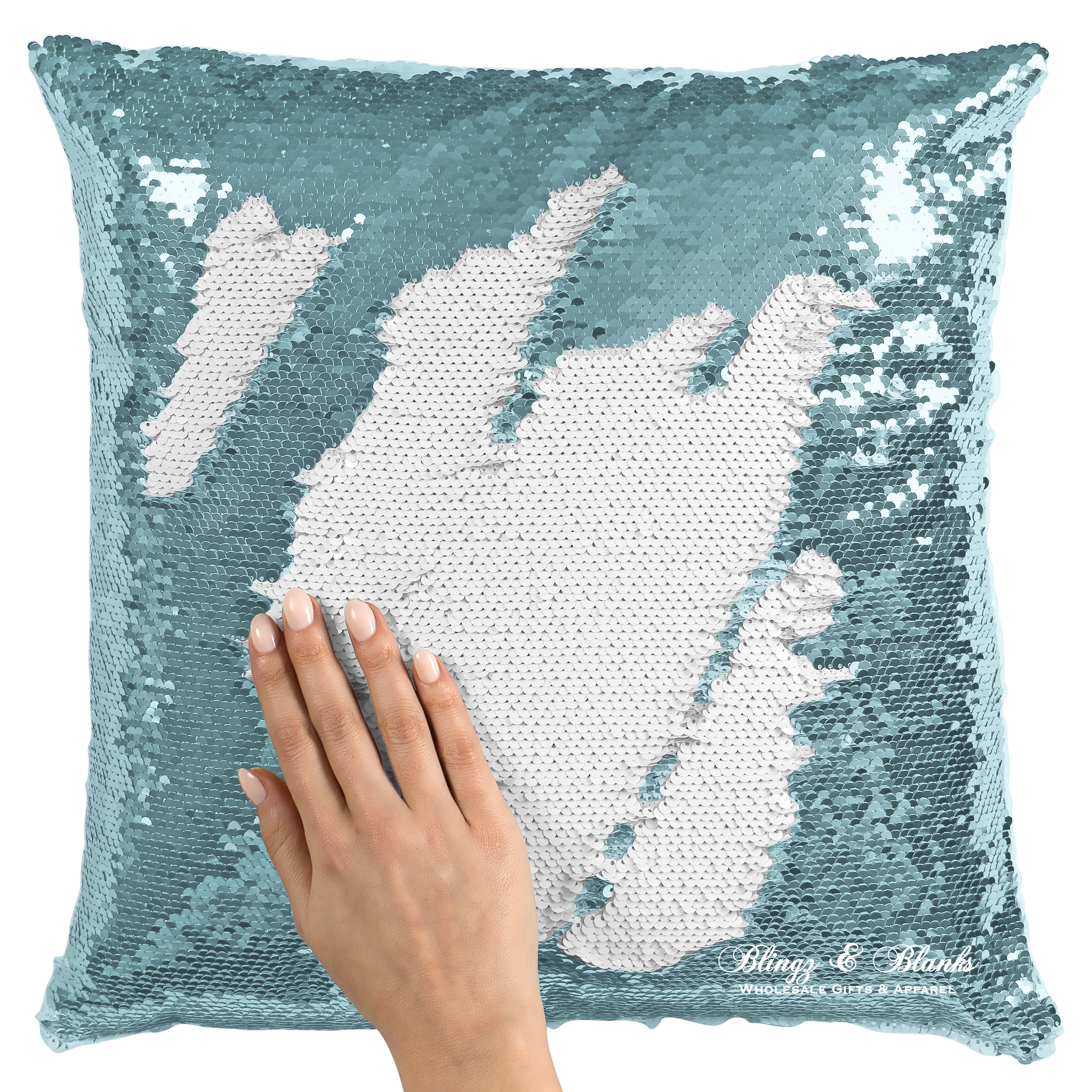 Teal clearance sequin pillow