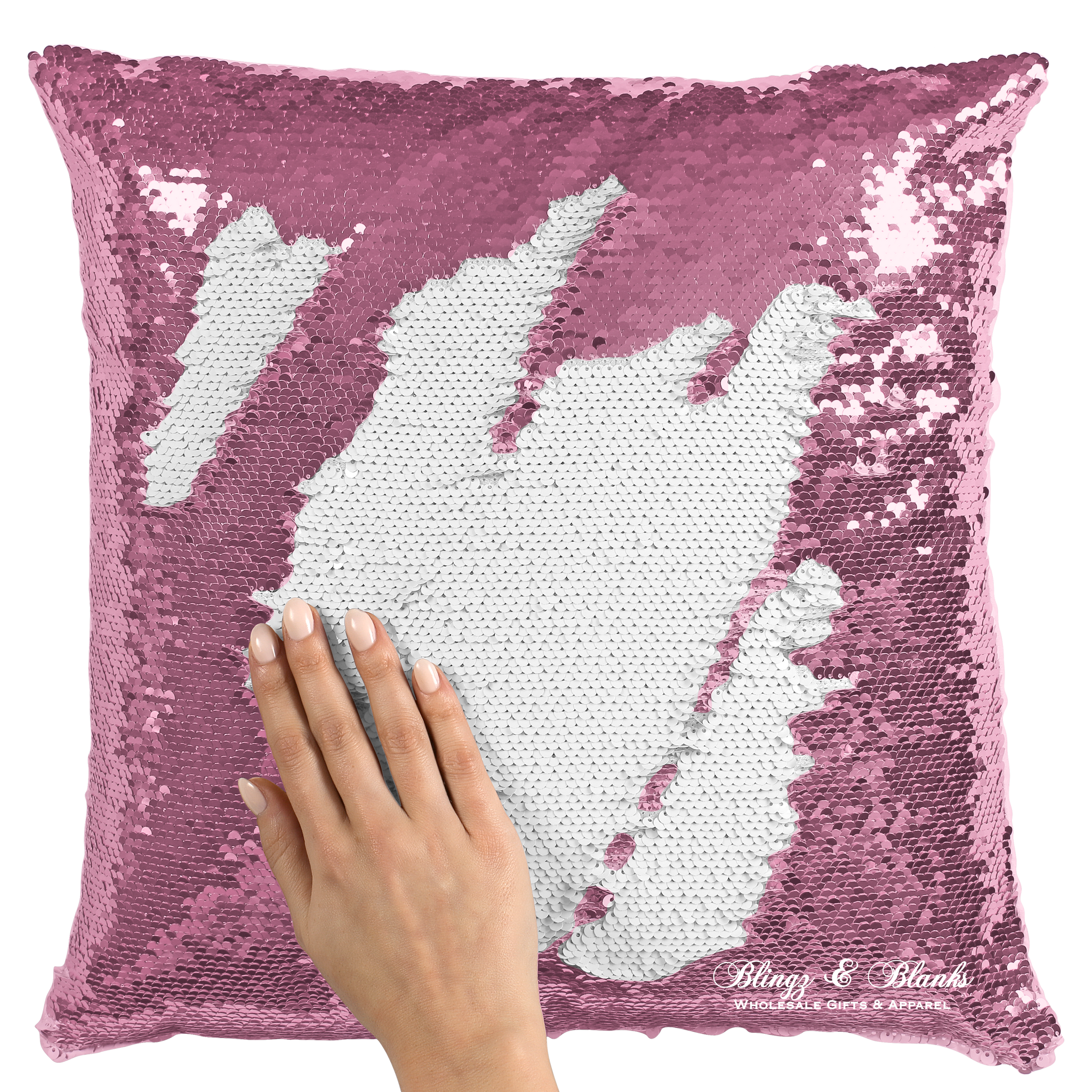 Pink sales sequin pillow
