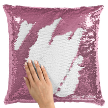 Lt Pink/White Reversible Sequin Pillow_Blingz & Blanks Wholesale 