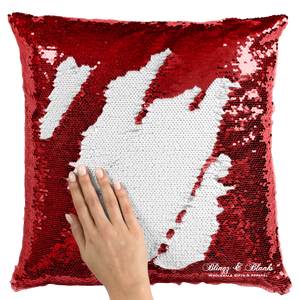 Red/White Reversible Sequin Pillow_Blingz & Blanks Wholesale 