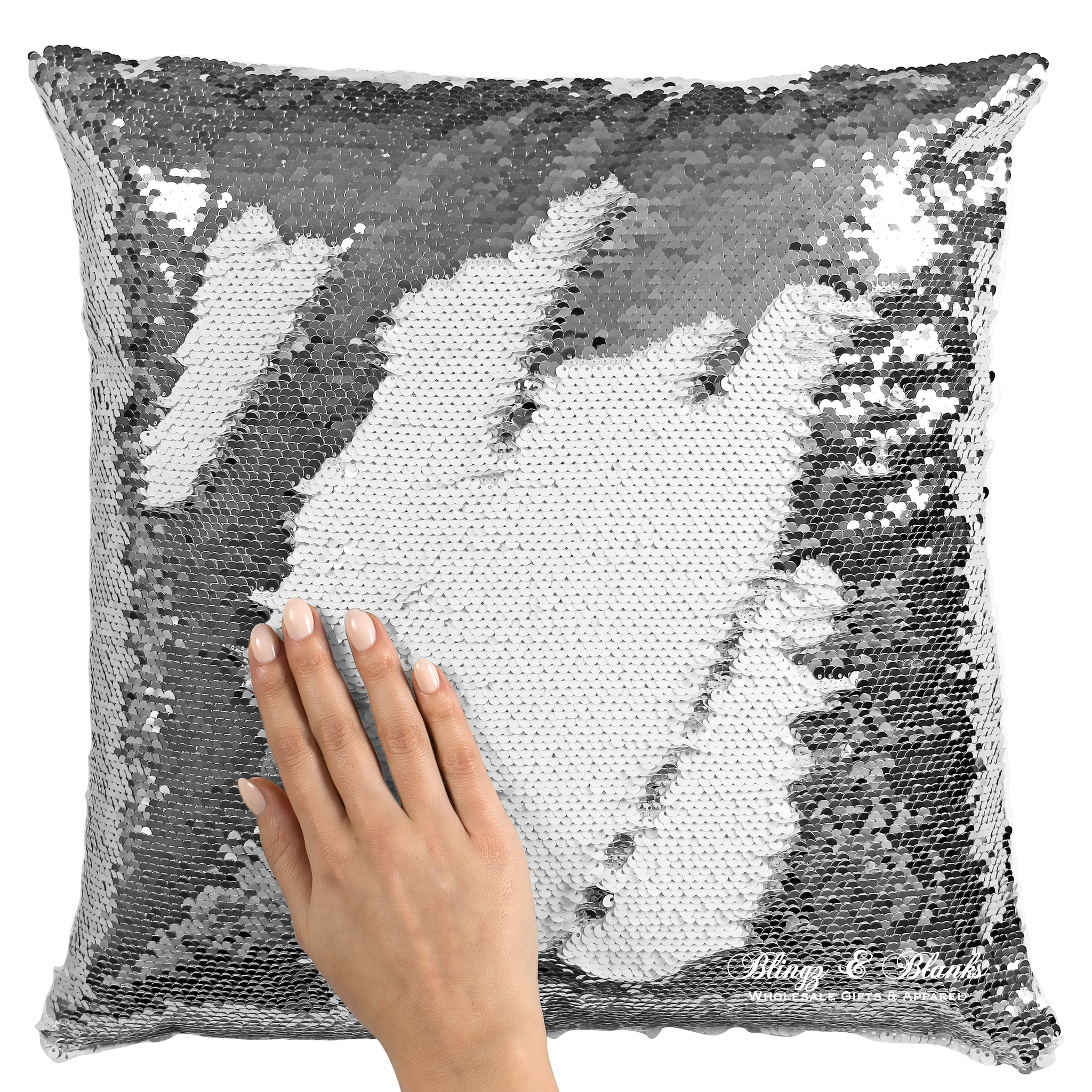 White sequin pillows outlet