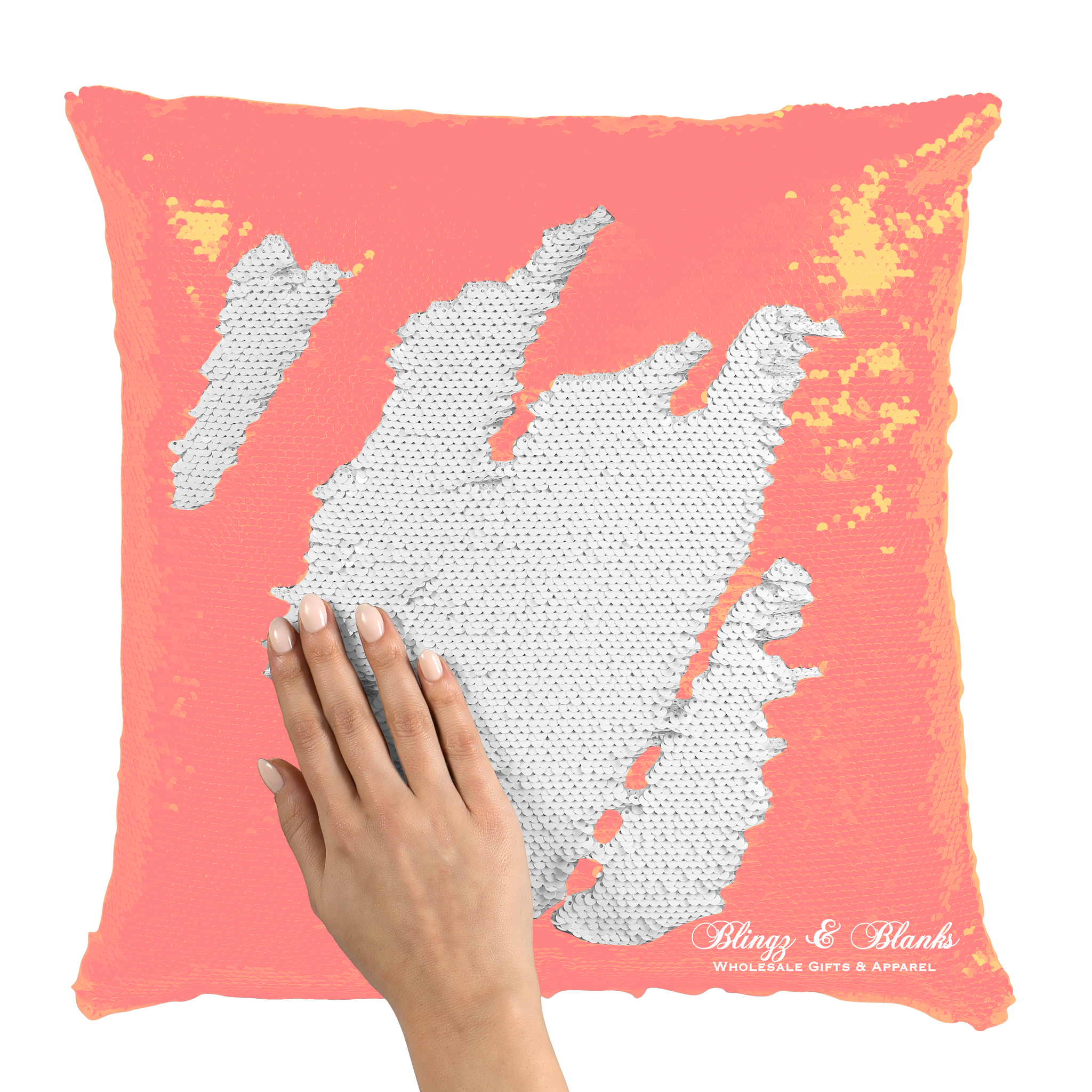 White Sequin Pillow Covers Blingz And Blanks Wholesale Boutique