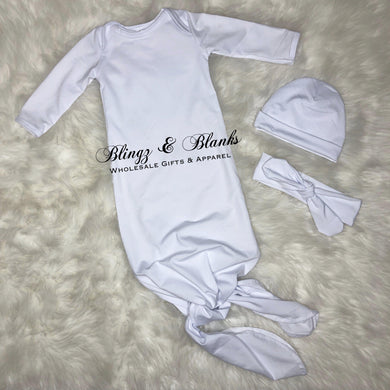 100% Poly Sub Baby Gown + Hat
